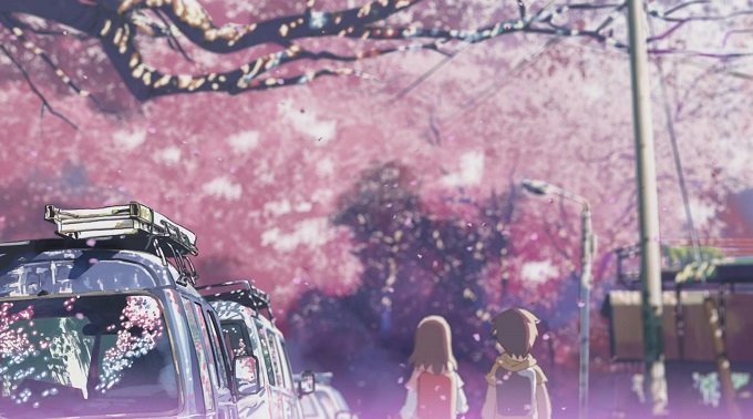 Cute Anime Girl in Garden with Cherry Blossom Animation · Creative Fabrica